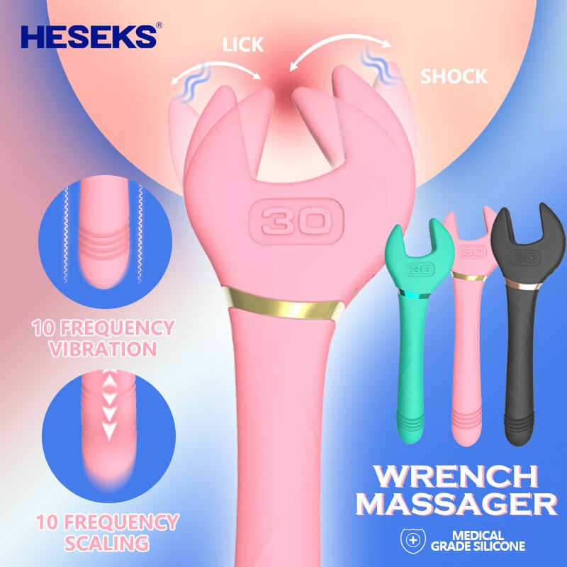 3 สี ประแจ หัวนมผู้หญิง Vibrator ตัวกระตุ้นคลิตอริส การสั่นสะเทือนความถี่ 10 นวดสำหรับผู้หญิง Masturbator