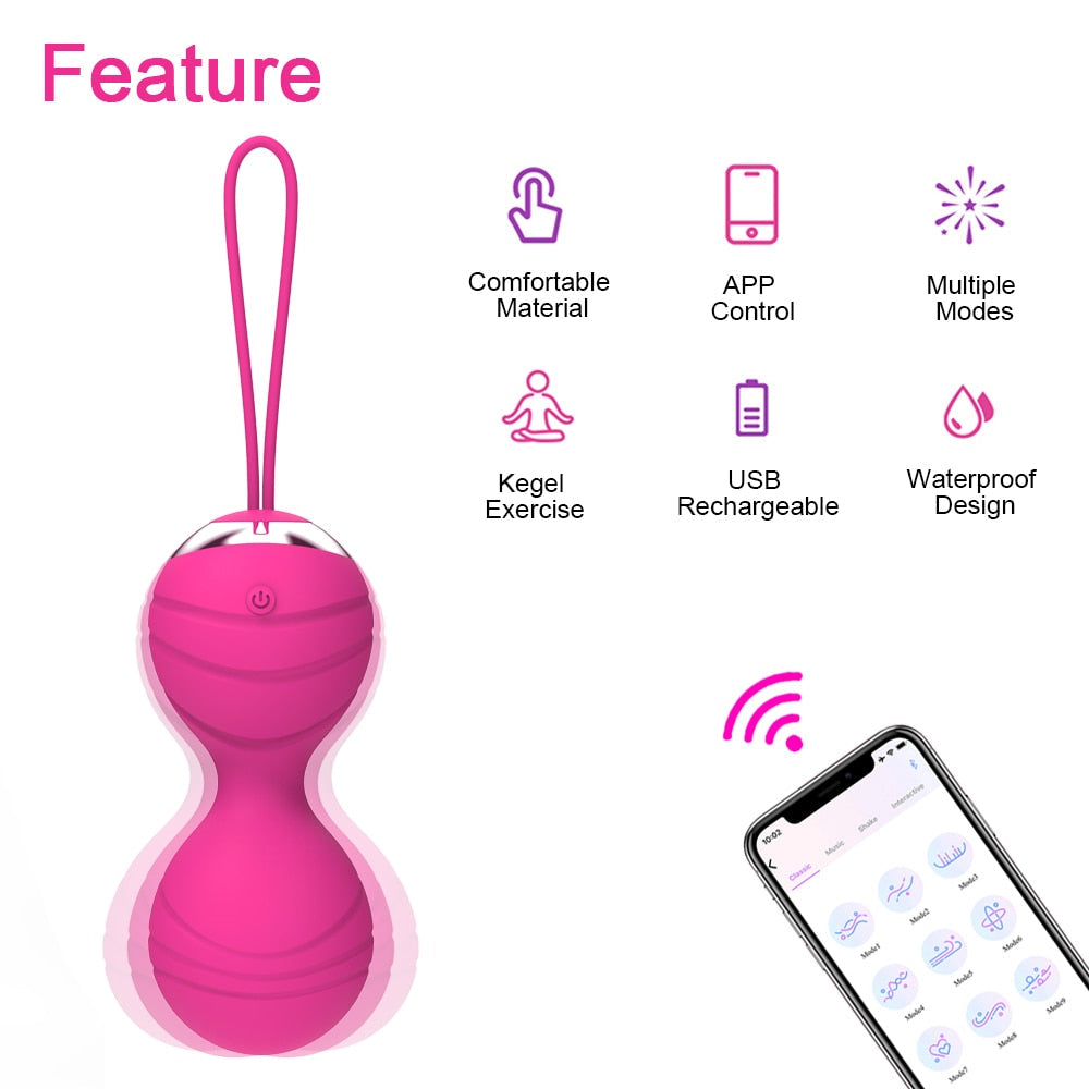 APP รีโมทควบคุมไข่สั่นแบบมีเชือกรูด รูปแบบลายเส้น อุปกรณ์สั่นสำหรับกระชับช่องคลอด อุปกรณ์สำเร็จความใคร่ ไวเบรเตอร์ ของเล่นทางเพศสำหรับผู้หญิง