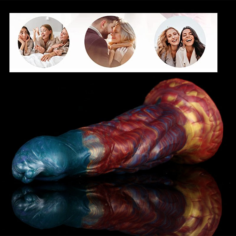 LUUK 6CM Thick Streamer Color Dildo Huge Glans Anal Plug with Powerful Sucker Sex Toys for Women Sexual Fantasy Products