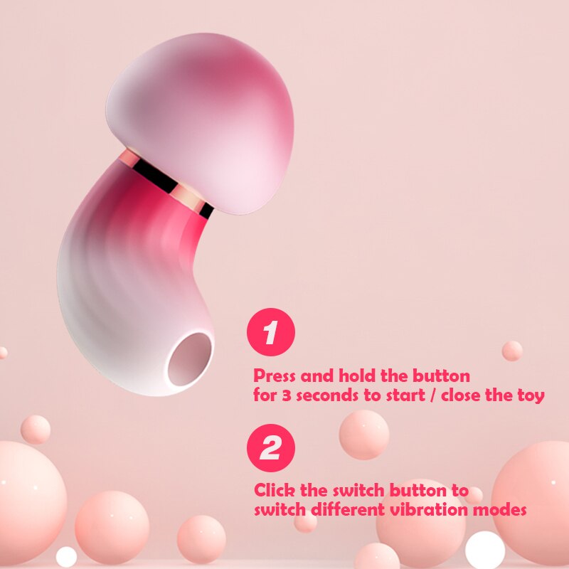 เห็ด Vibrators ไข่ผู้หญิง 6 โหมดการสั่นสะเทือน เซ็กซ์ทอยสำหรับผู้หญิง Strong ดูดแบบพกพา ของเล่นผู้ใหญ่สำหรับผู้หญิง
