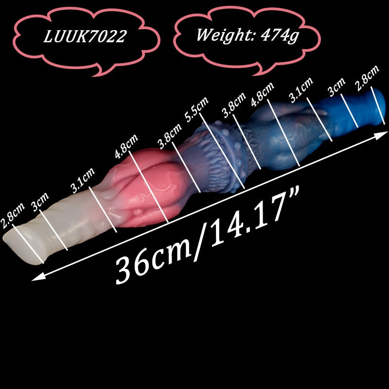 LUUK 40CM Super Long Double Head Horse and Dog Combination Kont Dildo Soft Liquid Silicone Anal Plug Sex Toys for Women Lesbian