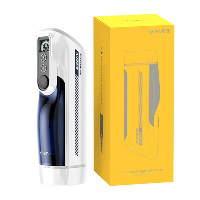 Leten A380 III อัพเกรดลูกสูบ Telescopic Masturbator ช่องคลอดเทียมแบบร้อน การกระแทก การคราง อุปกรณ์ช่วยสำเร็จความใคร่ด้วยตนเองสำหรับผู้ชาย