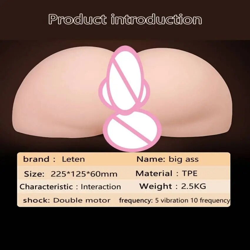 Leten AV Star Soft ที่สวยงาม บั้นท้ายใหญ่ Dual Hole ซิลิโคน Anal Vagina Vibrating ช่องคลอดก้น Inverted ของเล่นหีสำหรับผู้ชาย