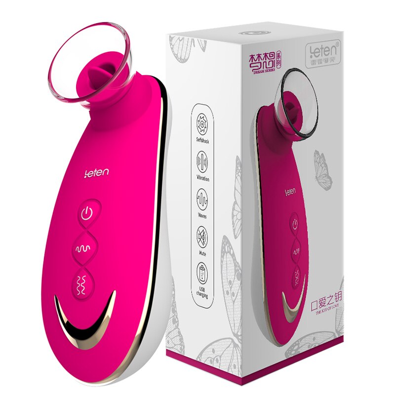 Leten Sucking Tongue Licking Vibrator. Oral Sex Products Pussy Pump Vagina Massager Stimulate Clitoris Nipple Sex Toys for Woman