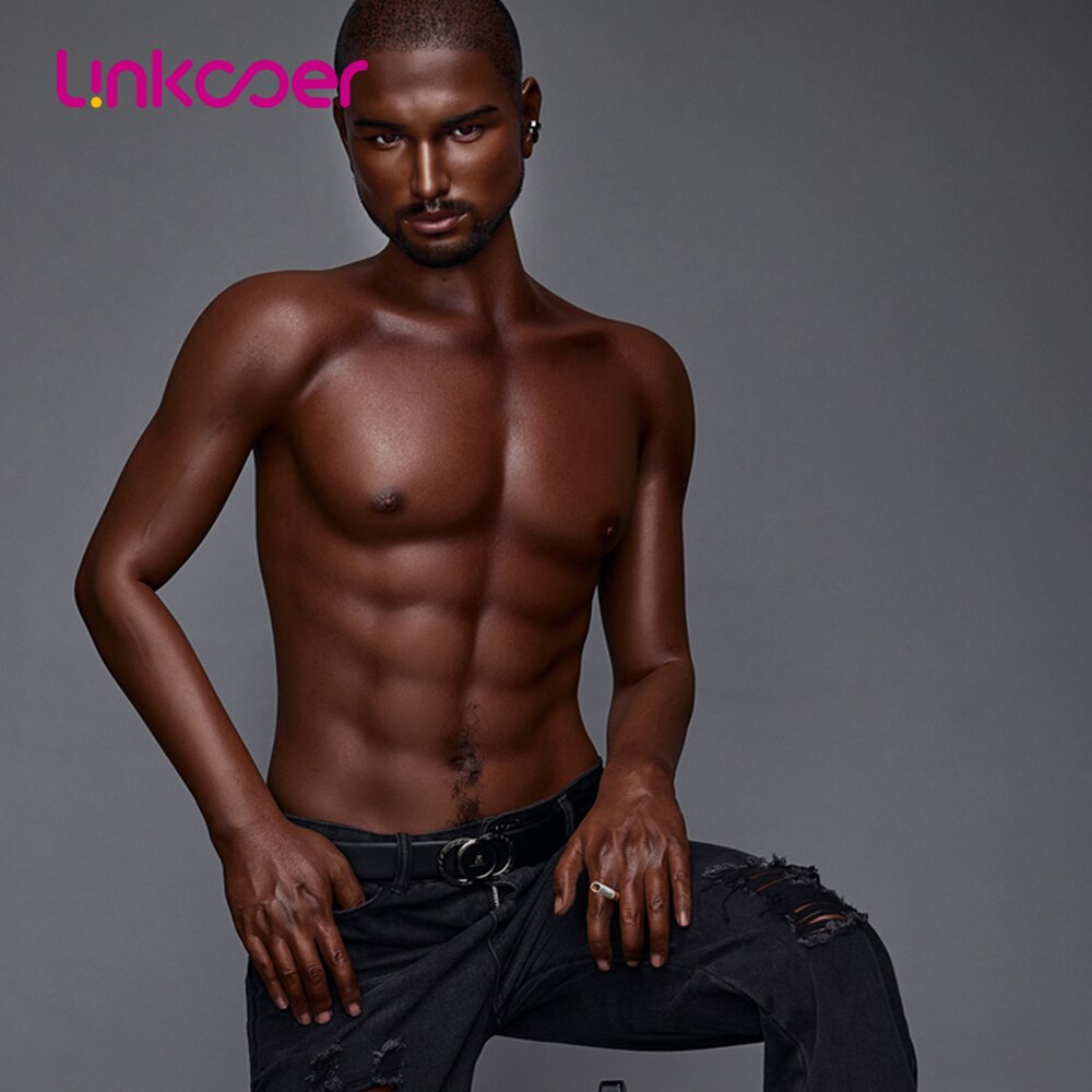 Linkooer 170ซม. ตุ๊กตายางผู้ชาย สำหรับผู้หญิง, สำหรับเกย์, อวัยวะเพศชายใหญ่, ของเล่นสำเร็จความใคร่, ผิวสีดำ, ผู้ชายหล่อเหลา, ซิลิโคนขนาดเท่าคนจริง