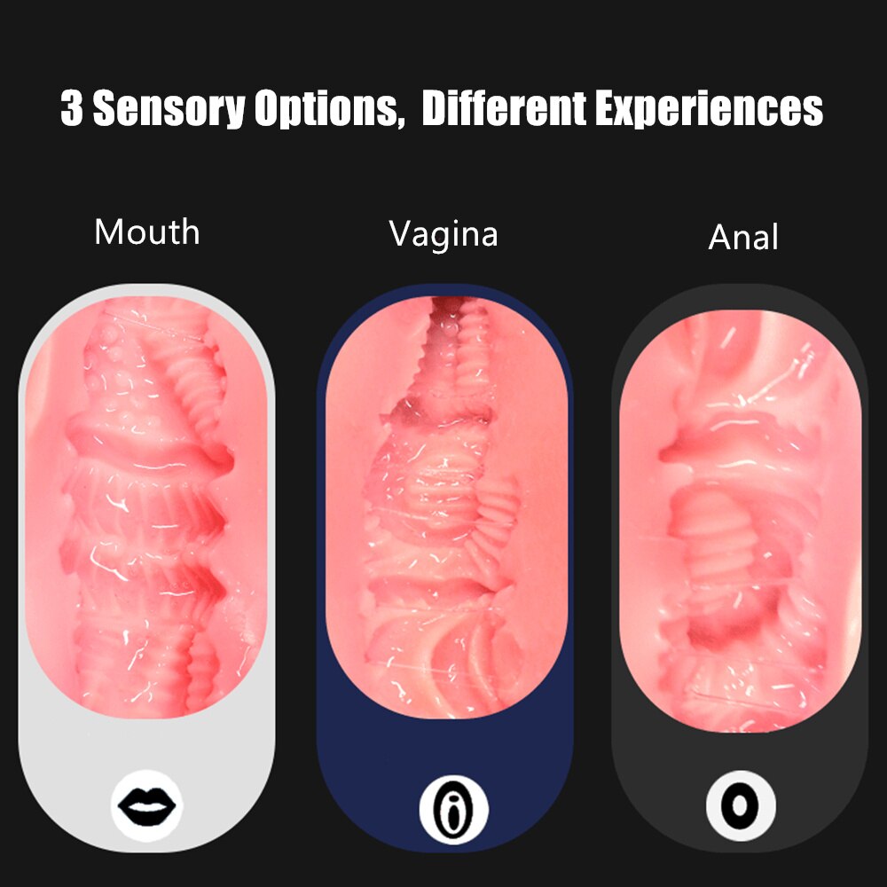 Male Masturbator Cup สำหรับชายอวัยวะเพศชายนวดอมควยเครื่องจริงช่องคลอดปาก Anal สูญญากาศพ็อกเก็ตหี Masturbation ถ้วยเซ็กซ์ทอย