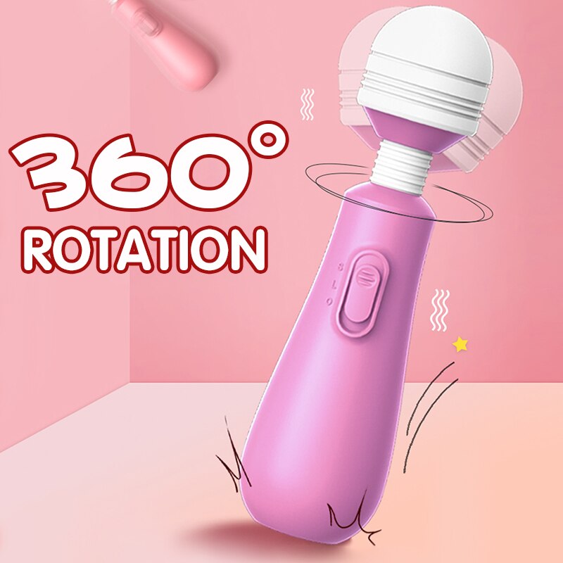 Mini AV Wand Tumbler Vibrator สำหรับหญิง อุปกรณ์ช่วยกระตุ้นอารมณ์ทางเพศหญิงแบบพกพา กระตุ้นหัวนมและคลิตอริส อุปกรณ์ช่วยสำเร็จความใคร่สำหรับผู้ใหญ่