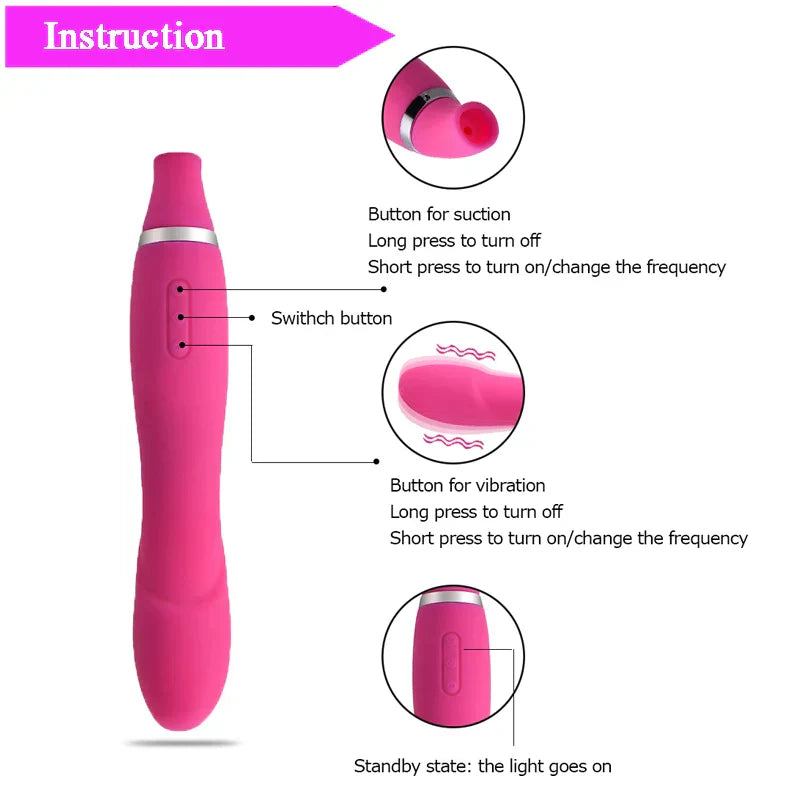 Nipple Clit Sucking Vibrator AV Magic Vibrating Masturbation Vigina Massage Climax Fetish Suction Vibrator Sex Toys for Women