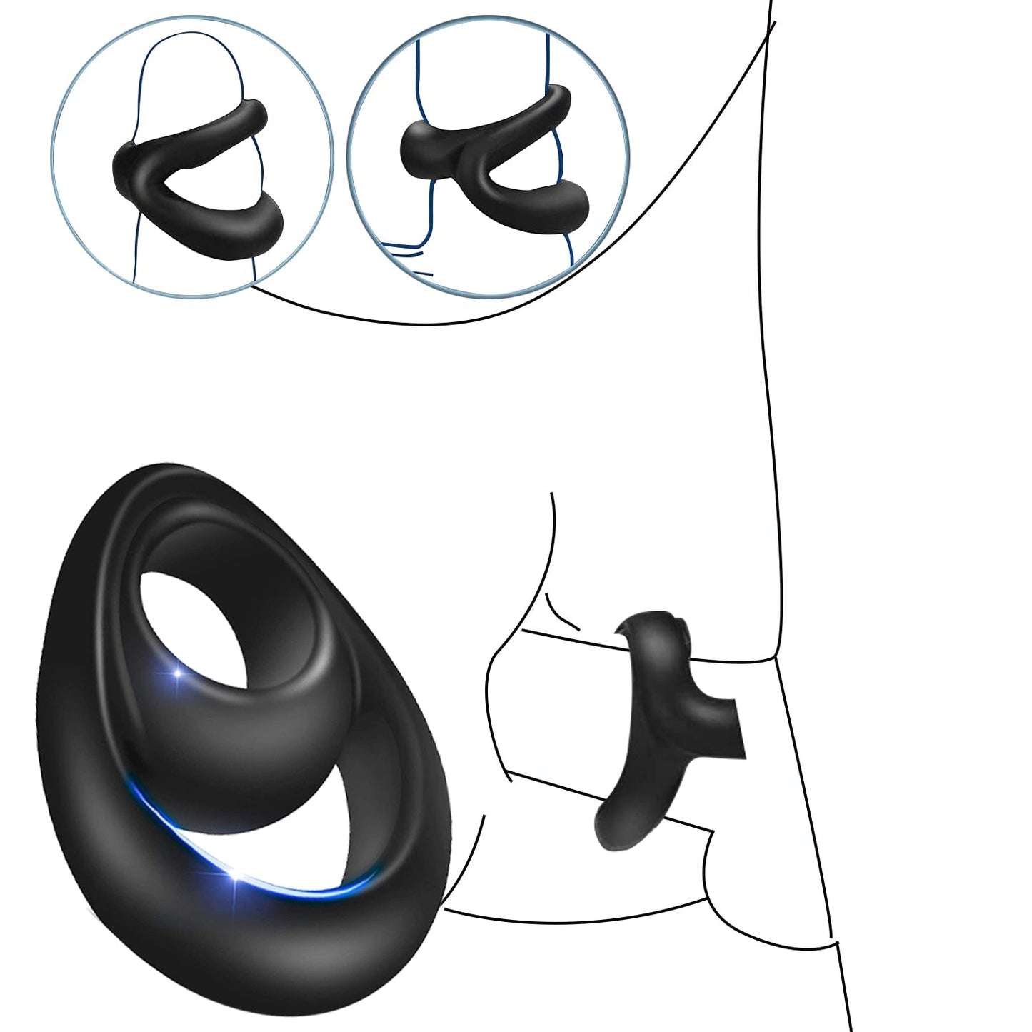 Penis Sleeve Ring Male Delayed Ejaculation Cock Ring Penis Enlargement Penis Attachment Male Cock Chastity Cage Sex Toys for Men