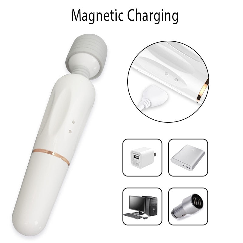 Powerful AV Magic Wand Body Massager USB Charge G Spot Vibrators for Women.Adult Vibrator Sex Toys for Woman.Female Sex Products