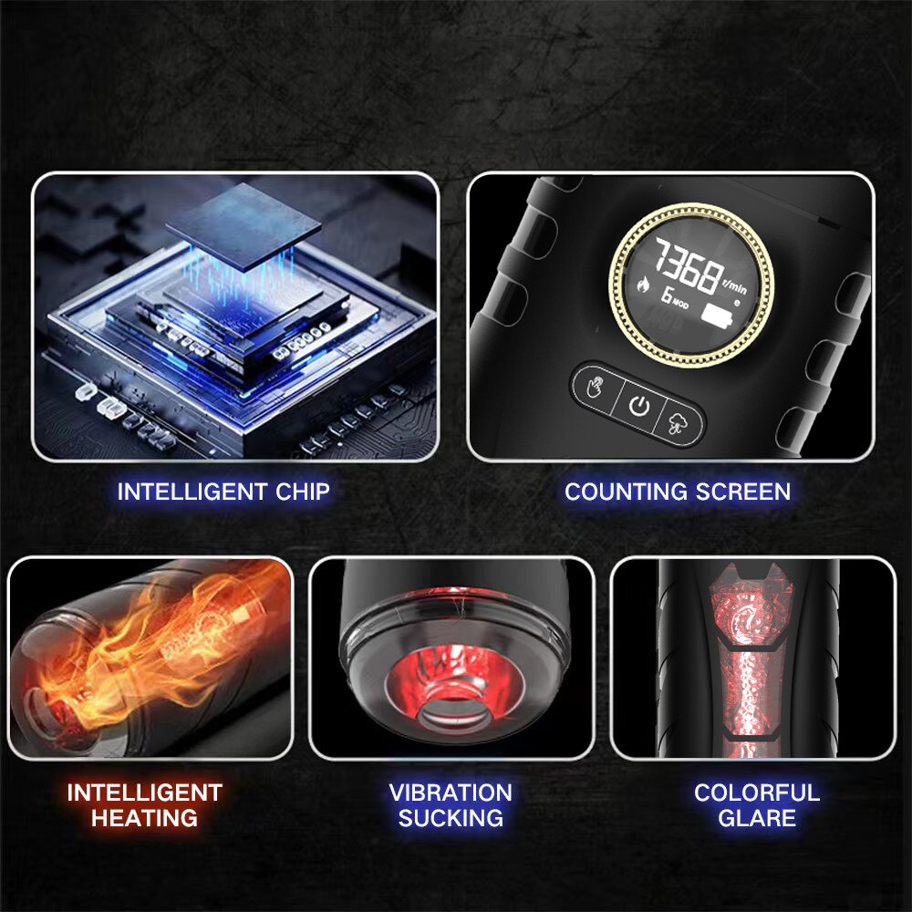 RGB Vibrator Adult Sex Toys for Men Automatic Masturbation Cup Automatic Heating Sucking Male