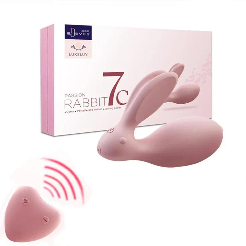 รีโมทคอนโทรล ไข่สั่น มอเตอร์คู่ กระต่ายกระตุ้น G-Spot, คลิตอริส, ช่องคลอด, ทวารหนัก สแตรปออน ดิลโด้ เครื่องสั่น ของเล่นทางเพศสำหรับผู้หญิง