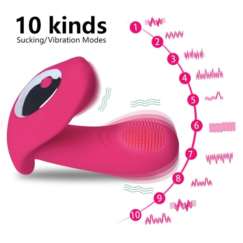รีโมตควบคุมไวเบรเตอร์แบบสวมใส่ ดิลโด้ไวเบรเตอร์สำหรับผู้หญิง จีสปอต คลิตอริส กางเกงในผีเสื้อที่มองไม่เห็น ไข่สั่นของเล่นทางเพศ