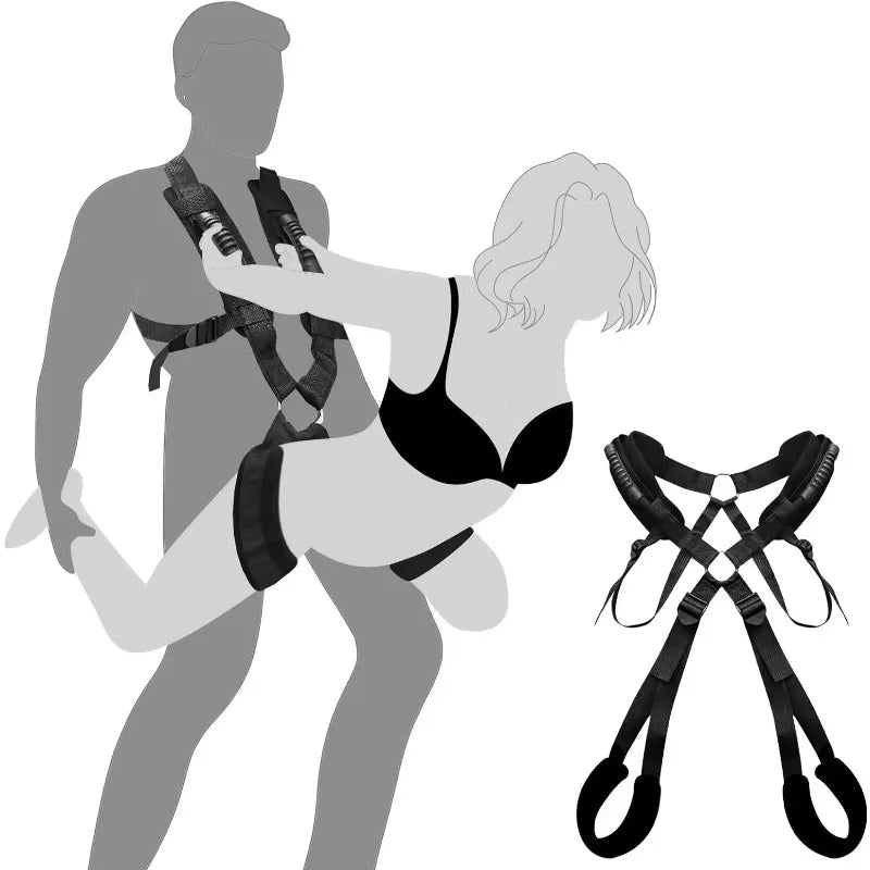เปลรักสำหรับคู่รัก ชุดสวิงเซ็กซ์พร้อมสายรัดปรับได้ ของเล่นเซ็กซ์ BDSM สำหรับผู้ใหญ่ เบาะรองนั่งกำมะหยี่นุ่ม ของเล่นรัดสำหรับเซ็กซ์