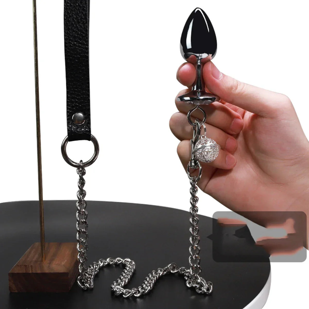 BDSM อุปกรณ์รัดคอ ปลอกคอ สายจูง ชุดปลั๊กอุดก้น ทาส SM ปลั๊กอุดก้นพร้อมโซ่กระดิ่ง สายจูงทาส ชุดเกมผู้ใหญ่คู่รัก