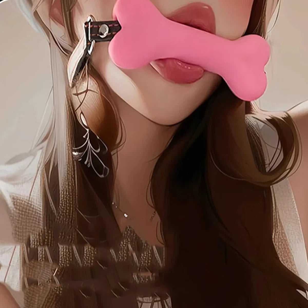 BDSM Sex Harness Mouth Adult Toys ที่ครอบปากซิลิโคนรูปกระดูกสุนัข ลูกบอลอุดปากแบบเปิด ลูกบอลอุดปาก BDSM Bondage ผลิตภัณฑ์เซ็กส์ของ Sm Sex Toys สำหรับผู้หญิง