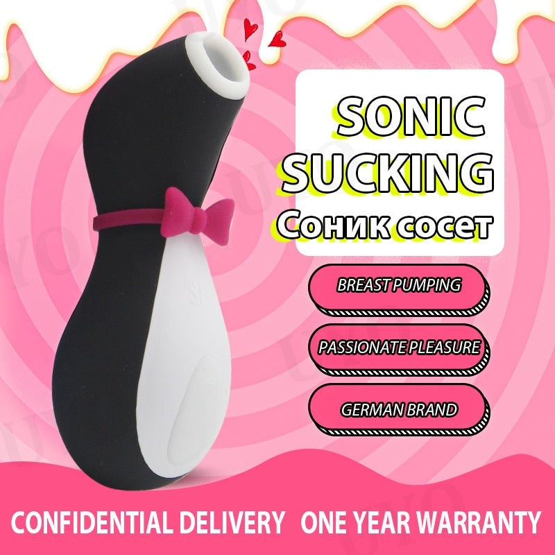 Satisfyer Pro Penguin Sucking Clit Stimulates G-Spot Silicone Vibration Nipple Sucker Erotic Cartoon Adult Toy Vibrator For Women