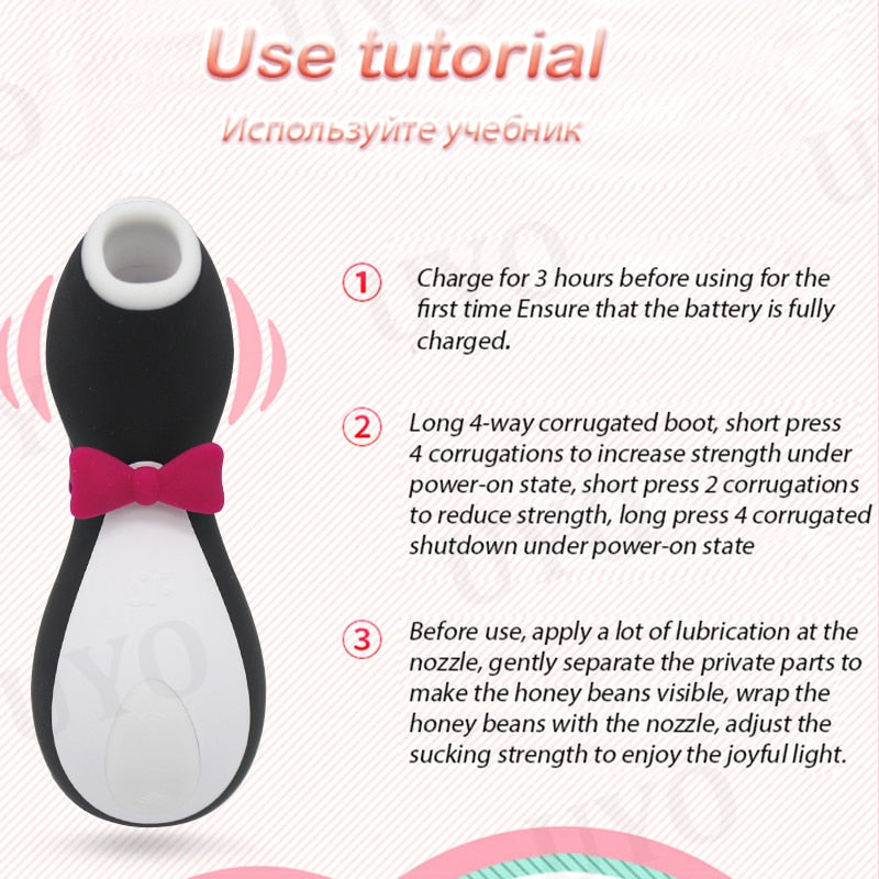 Satisfyer Pro Penguin Sucking Clit Stimulates G-Spot Silicone Vibration Nipple Sucker Erotic Cartoon Adult Toy Vibrator For Women