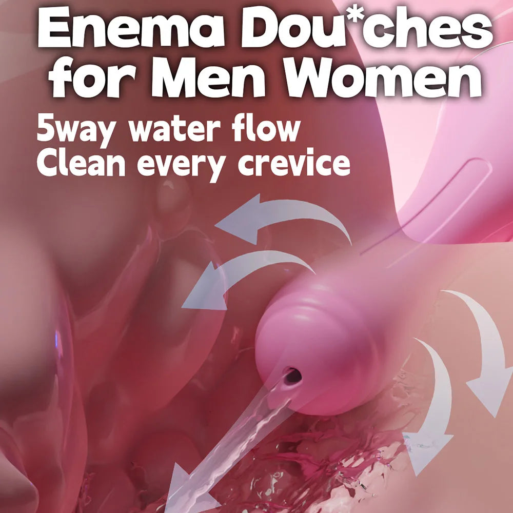 Enema Anal Douches Enema Bulb Silicone Nozzles Colon Cleanse Anti Backflow Shower Douche Enema Kit Anal Cleansing Feminine Care
