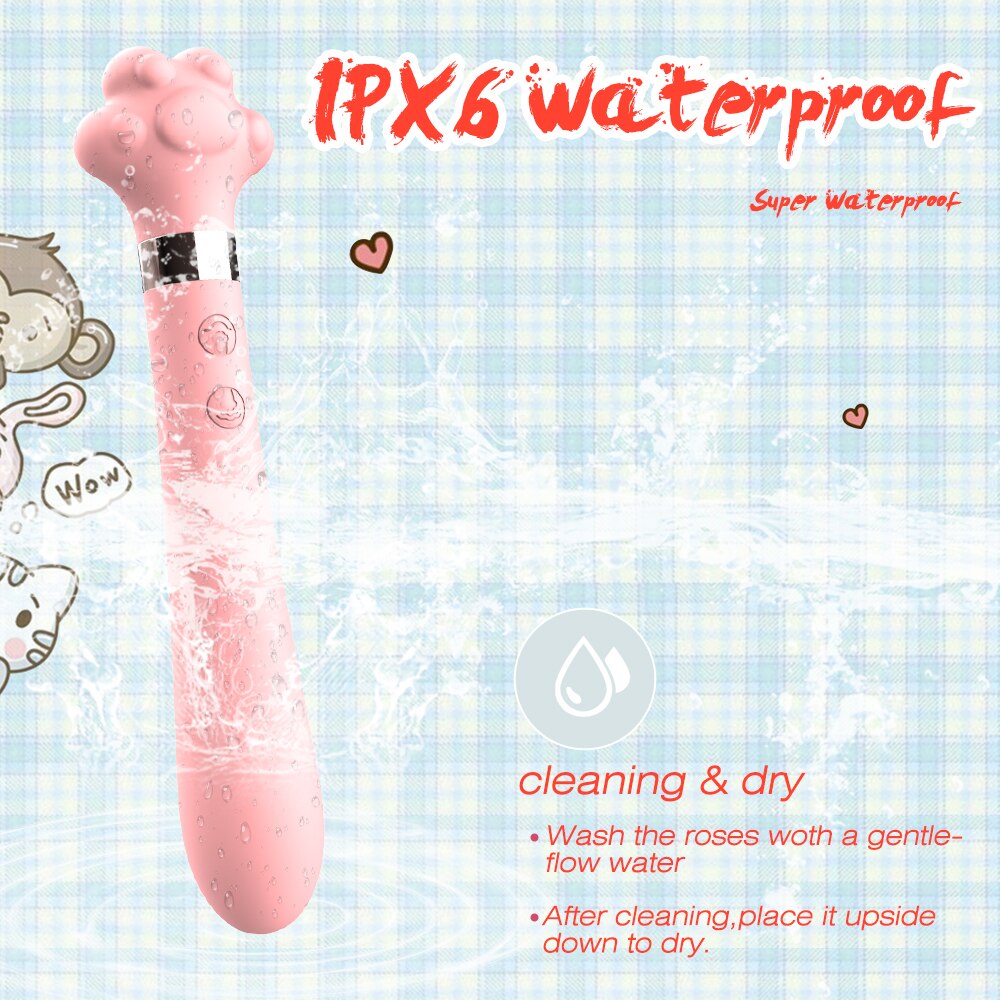 Soft น่ารัก Cat Claw Double Vibrator ซิลิโคนกันน้ำ Wand Masturbator เพศของเล่นสำหรับหญิงช่องคลอด G-Spot Anal นวด Shop