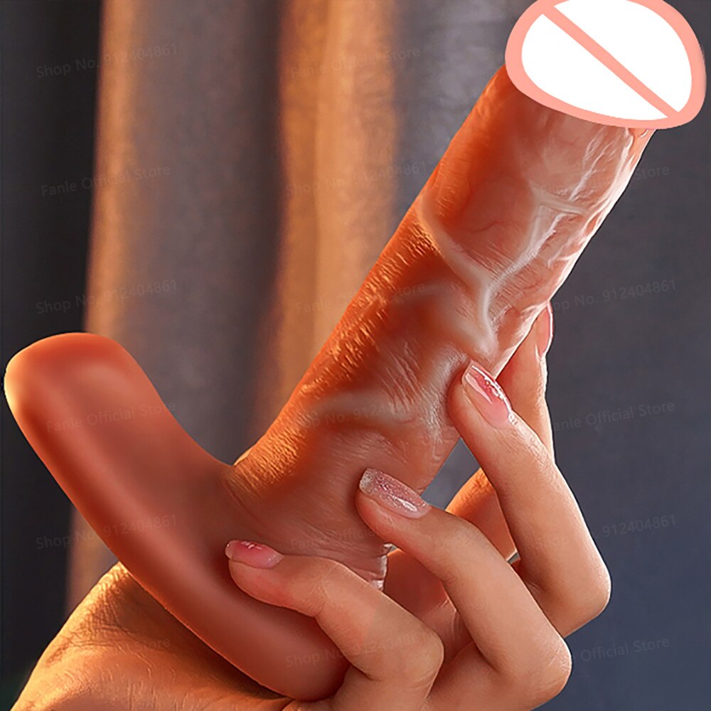 รีโมทคอนโทรล Thrusting จริงซิลิโคน Dildo Vibrators สำหรับผู้ใหญ่ผู้หญิง Telescopic อวัยวะเพศชายหญิงช่องคลอด Masturbator เพศของเล่น