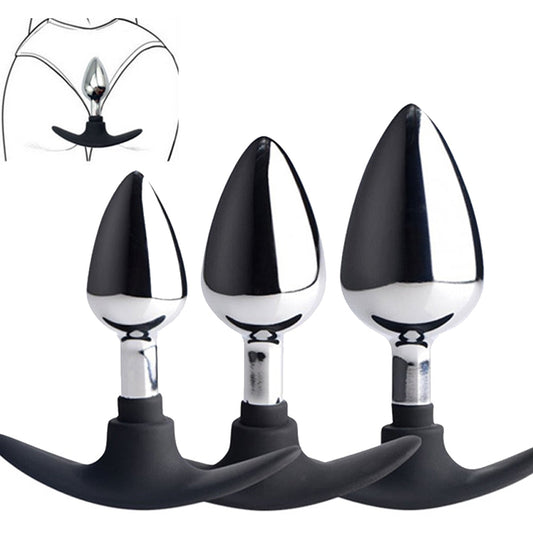 VETIRY Stainless Steel Butt Plug Anal Massager Spiral Beads Stimulation Thread Anal Plug Anus Sex Toy for Women Men SM Products