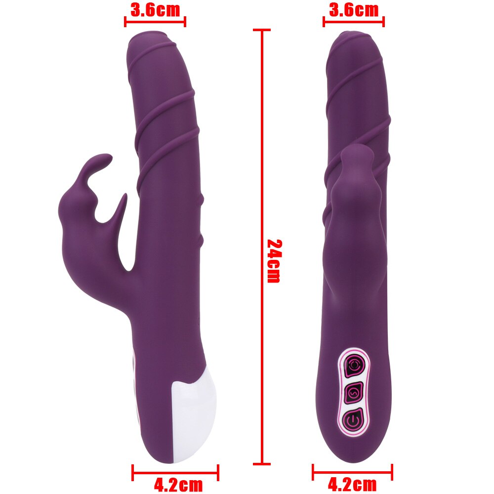 Vaginal Clitoral Stimulator G Spot Dildo Vibrator Adult Products Dual Motor Sex Toys for Women Rotating Rabbit Vibrator Wand