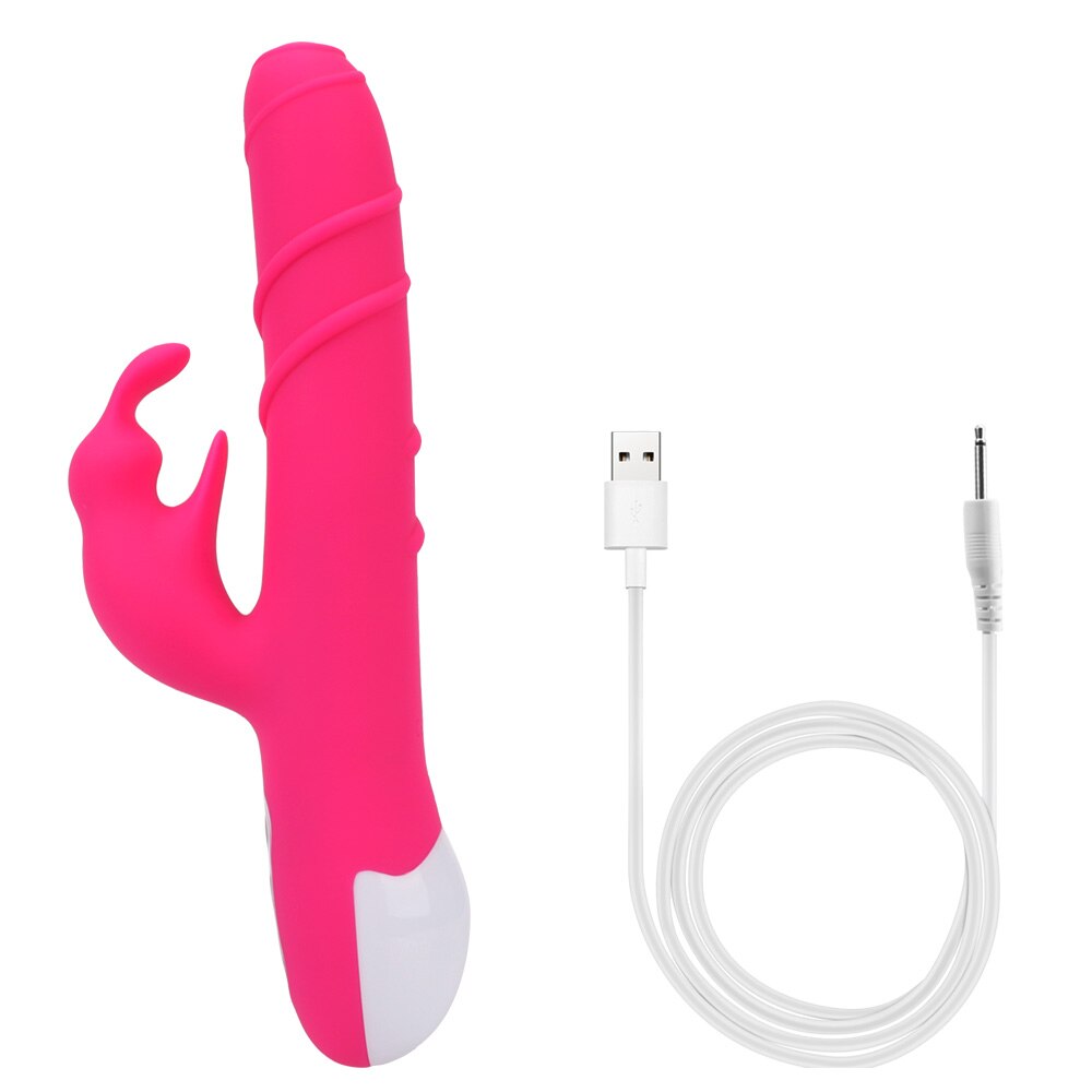 อุปกรณ์กระตุ้นคลิตอริสช่องคลอด G-Spot ดิ๊กสั่น ของเล่นทางเพศสำหรับผู้ใหญ่ มอเตอร์คู่ ของเล่นทางเพศสำหรับผู้หญิง เครื่องสั่นกระต่ายหมุนได้