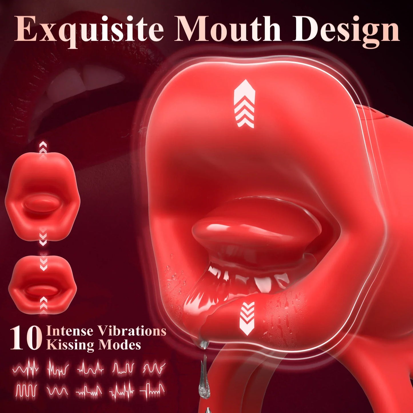 Vibrating Penis Ring with Tongue Licking Clitoral Stimulator Delay Ejaculation Cockring Penisring Sex Toys for Men Adults 18