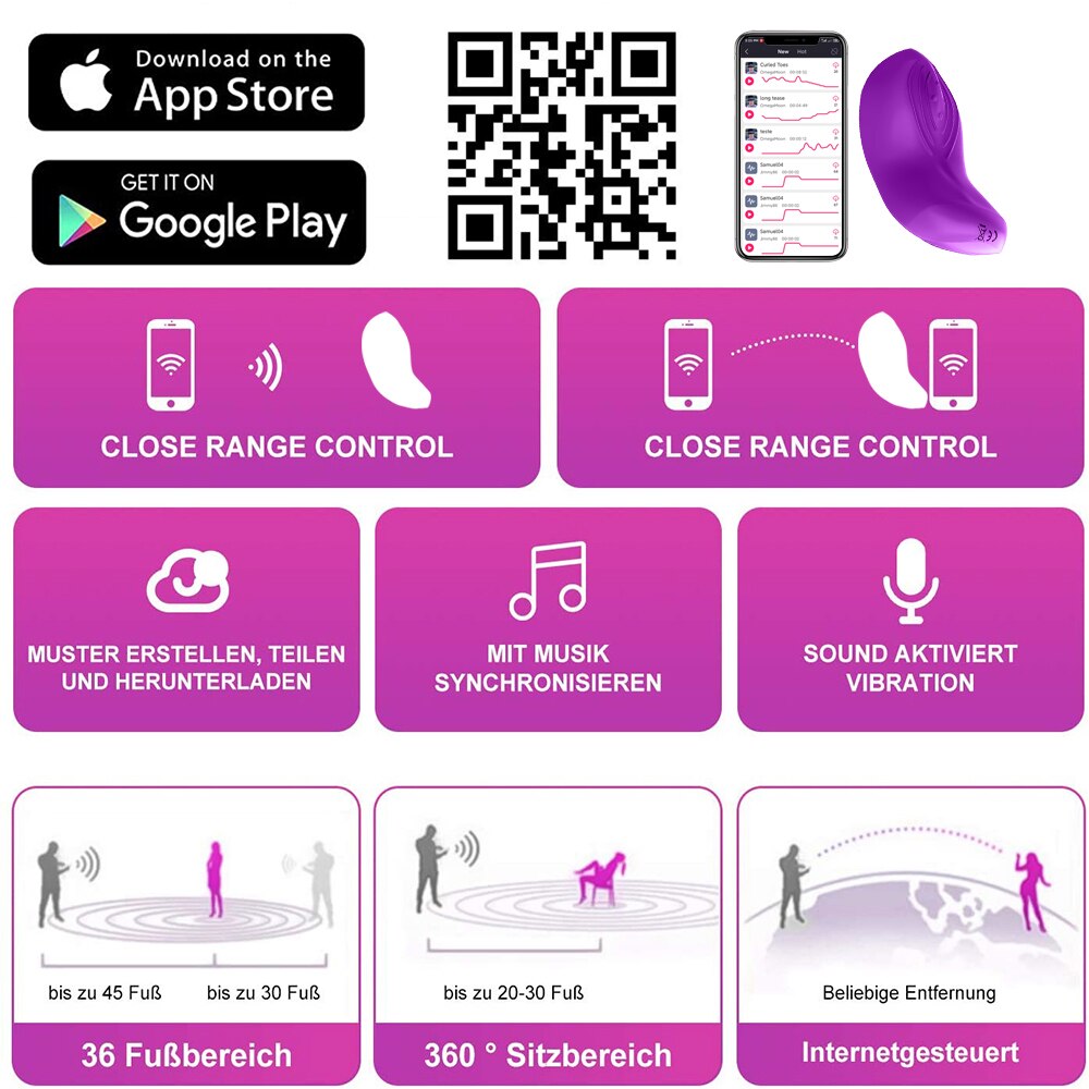 ผีเสื้อ Vibrator ไร้สายรีโมทแอปกางเกง Dildo Vibrator สำหรับผู้หญิง Clitoral Stimulator นวดเร้าอารมณ์เซ็กซ์ทอย