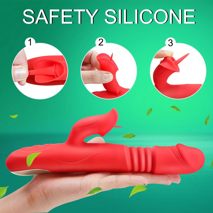 ความร้อนหมุน Vibrator Telescopic G Spot Dildo Vibrator Anal Clit Stimulator หญิง Masturbation เซ็กซ์ทอยสำหรับผู้หญิง