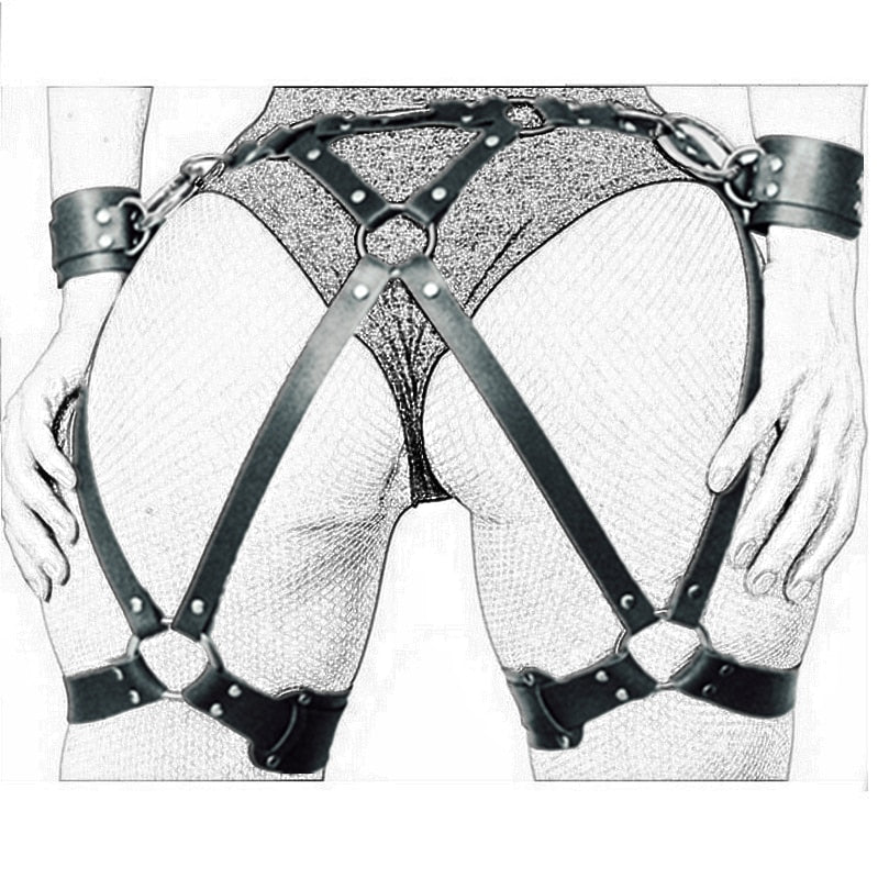 Women Leather Harness Dildo Strapon Belt Strap on Adult Sex Toys for Woman Couples Sex Products Punk Gothic Bdsm Bondage Panties